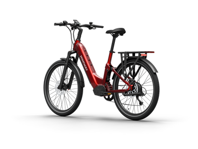 Himiway A7 Commuter eBike – Red – front three-quarter left view