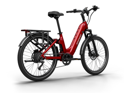 Himiway A7 Commuter eBike – Red – rear three-quarter view