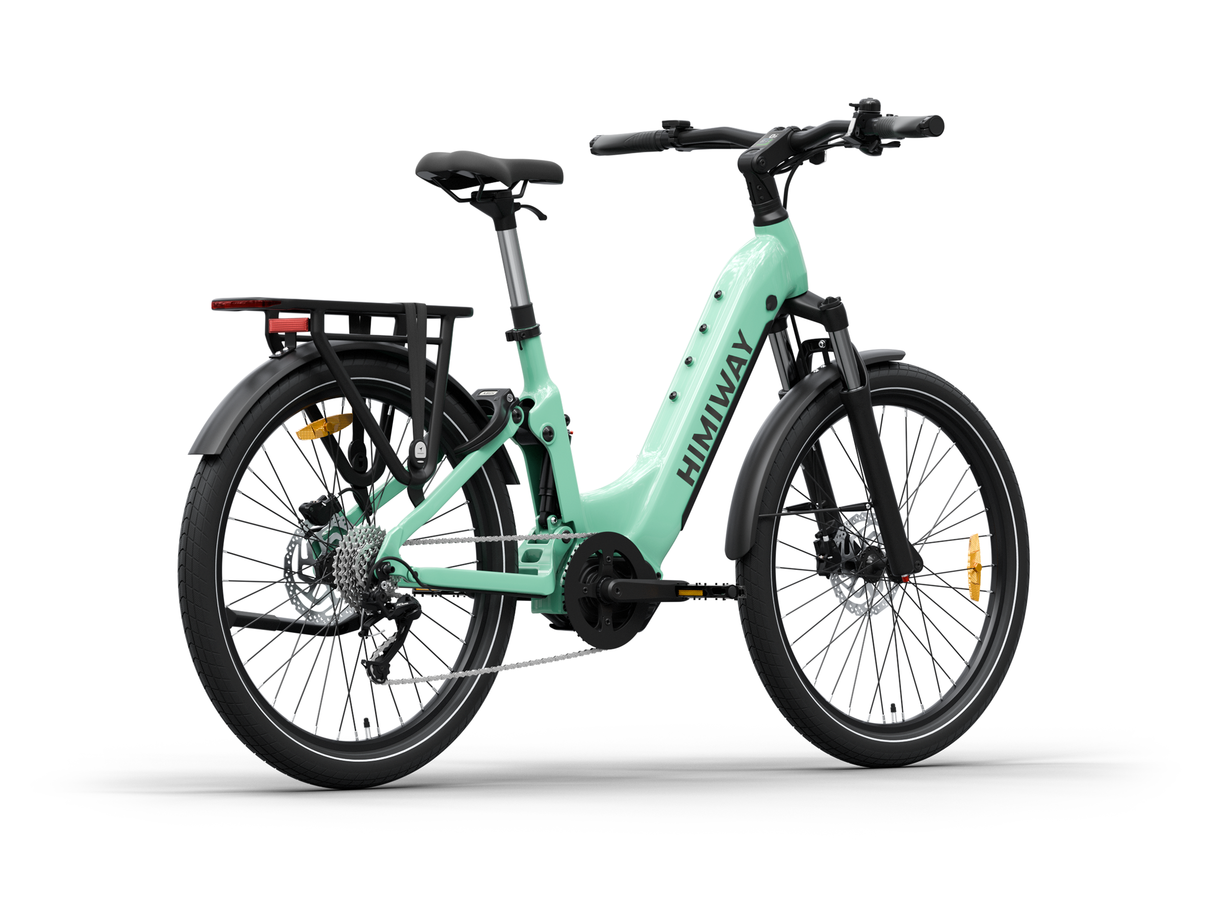 Himiway A7 Pro Commuter eBike – Green – rear three-quarter view