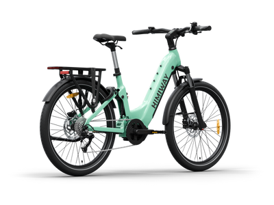 Himiway A7 Pro Commuter eBike – Green – rear three-quarter view