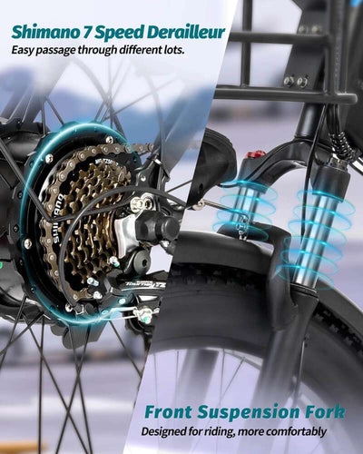 Ridstar® MN26 1500W Unfoldable Fat Tire Mountain Ebike