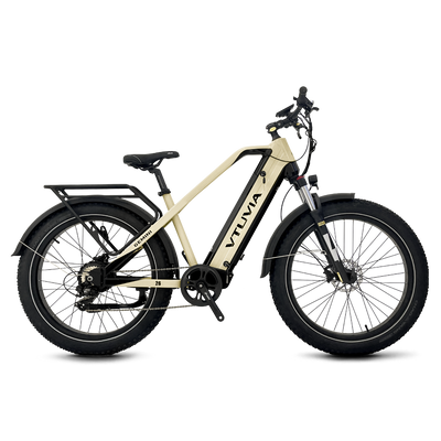 Cream VTUVIA Gemini fat-tire bike, side view