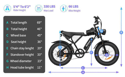 Ridstar® Q20Luxe Lite 1000W Fat Tire Ebike
