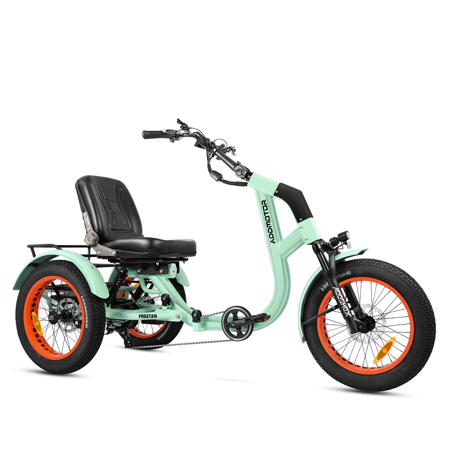 Addmotor Freetan M-368X Full-Suspension Semi-Recumbent eTrike — gulf blue