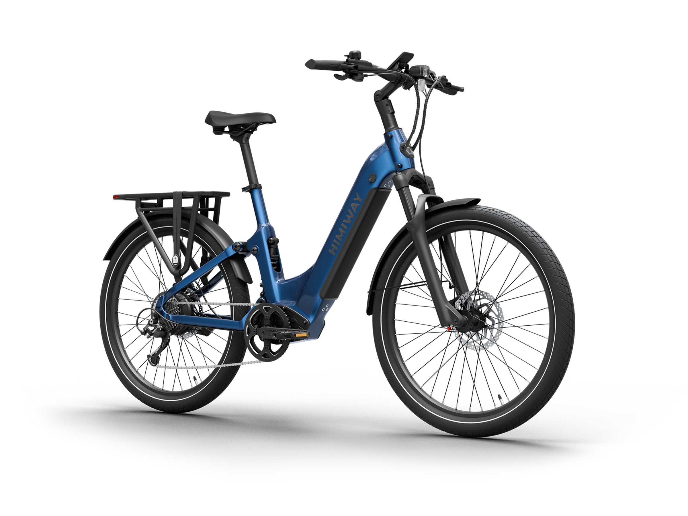 Himiway A7 Commuter eBike – Midnight Blue – front three-quarter left view