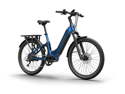 Himiway A7 Commuter eBike – Midnight Blue – front three-quarter left view