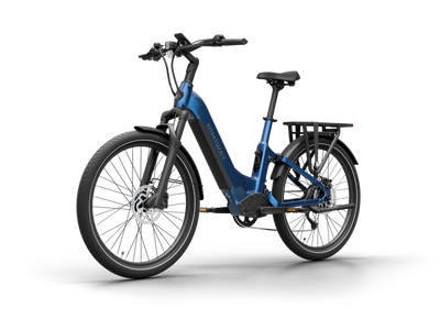Himiway A7 Commuter eBike – Midnight Blue – front three-quarter right view