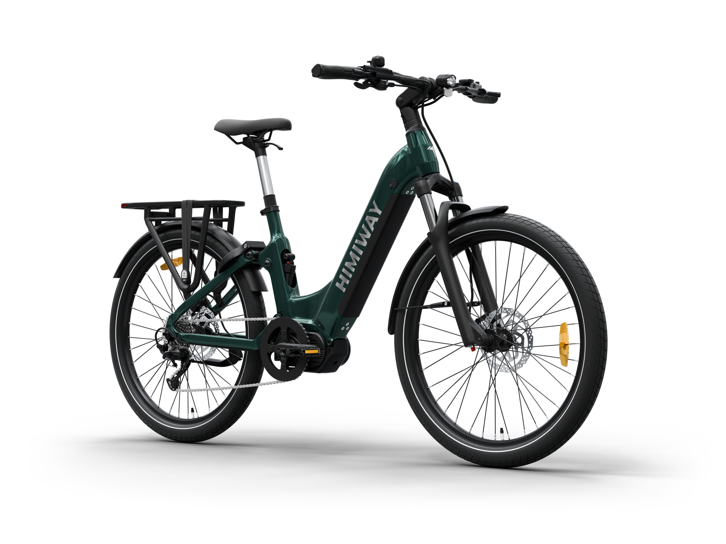 Himiway A7 Pro Commuter eBike – Emerald Green – front three-quarter right view
