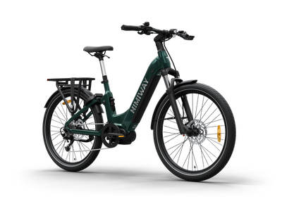 Himiway A7 Pro Commuter eBike – Emerald Green – front three-quarter right view