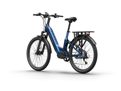 Himiway A7 Commuter eBike – Midnight Blue – front three-quarter left view