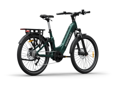 Himiway A7 Pro Commuter eBike – Emerald Green – rear three-quarter view