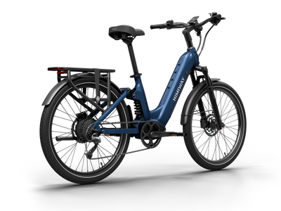 Himiway A7 Commuter eBike – Midnight Blue – rear three-quarter view