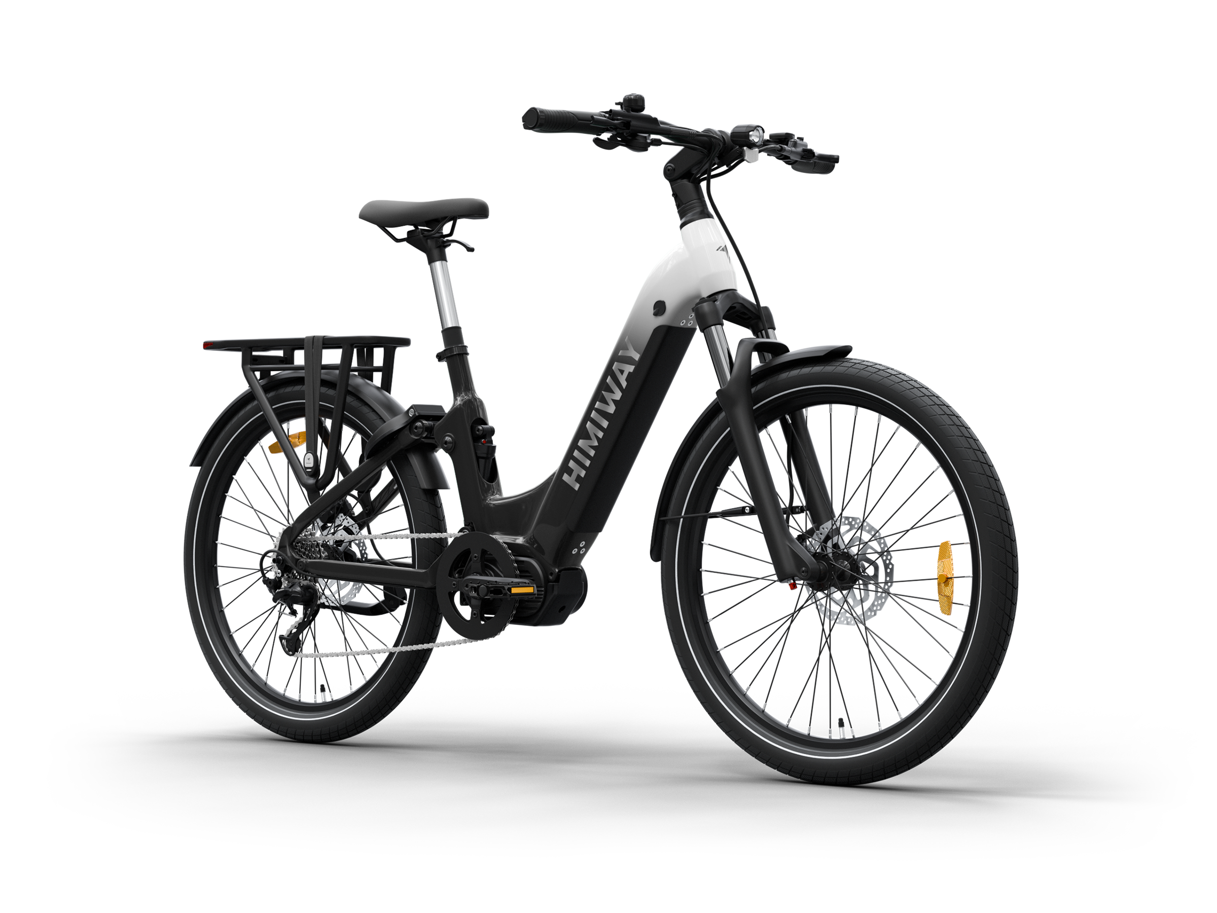 Himiway A7 Pro Commuter eBike – Black & White Gradient – front three-quarter right view