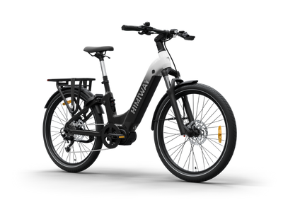 Himiway A7 Pro Commuter eBike – Black & White Gradient – front three-quarter right view