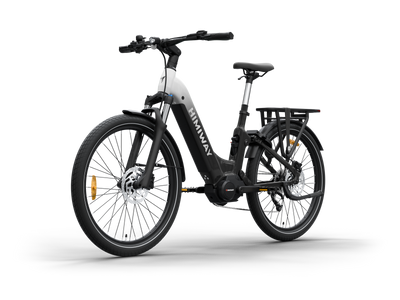 Himiway A7 Pro Commuter eBike – Black & White Gradient – front three-quarter left view