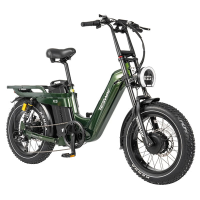 Tesway X5 AWD Step-Thru Dual-Motor Fat Tire Electric Bike, 52V 60Ah