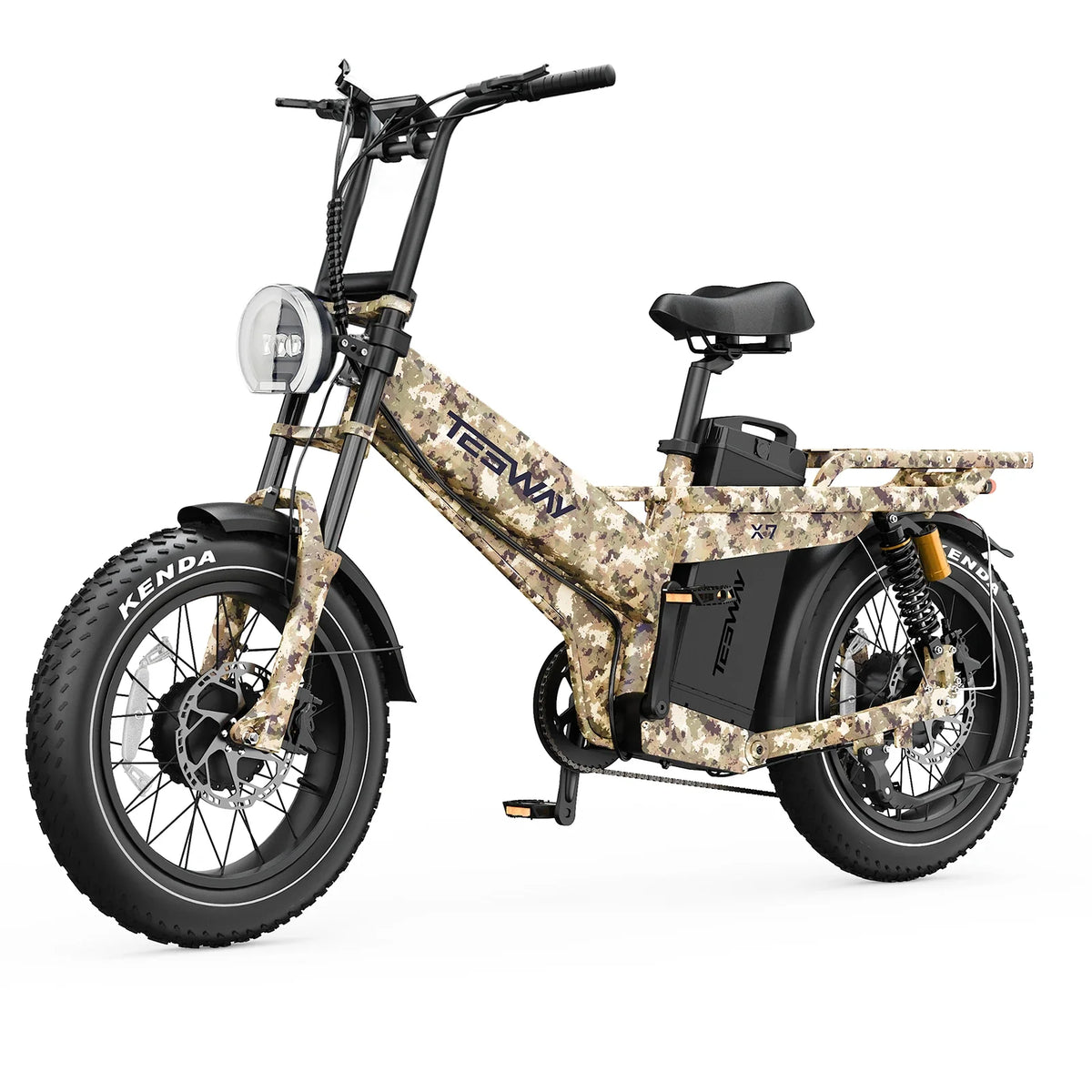 Tesway X7 AWD Dual-Motor Fat Tire Electric Bike, 3600W Peak, 52V 60Ah