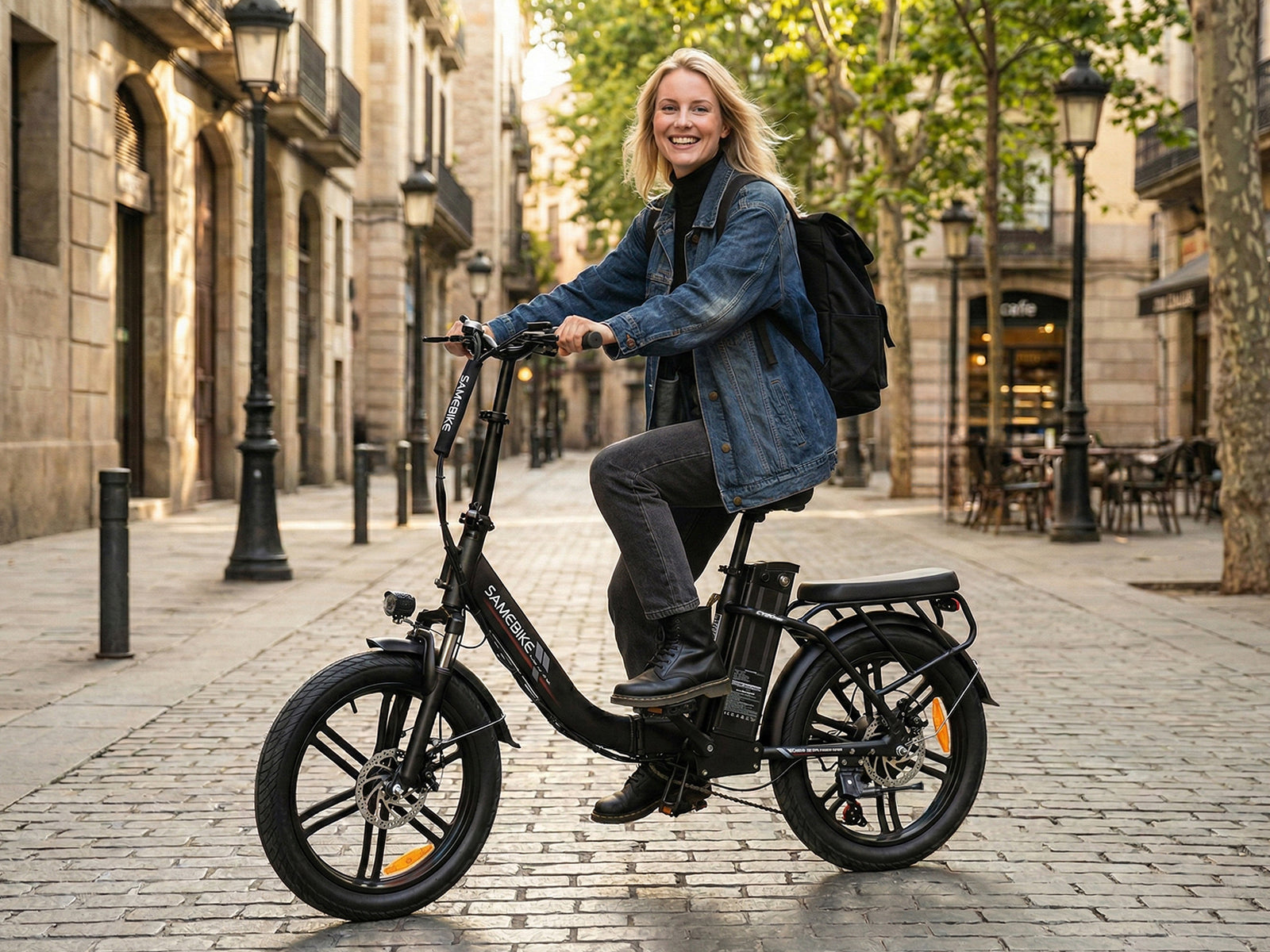 Samebike CY20 Pro Folding Commuter Electric Bike, Solid Wheel