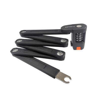 VTUVIA folding chain lock with its four-digit combination dial, folded