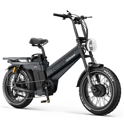 Tesway X7 AWD Dual-Motor Fat Tire Electric Bike, 3600W Peak, 52V 60Ah