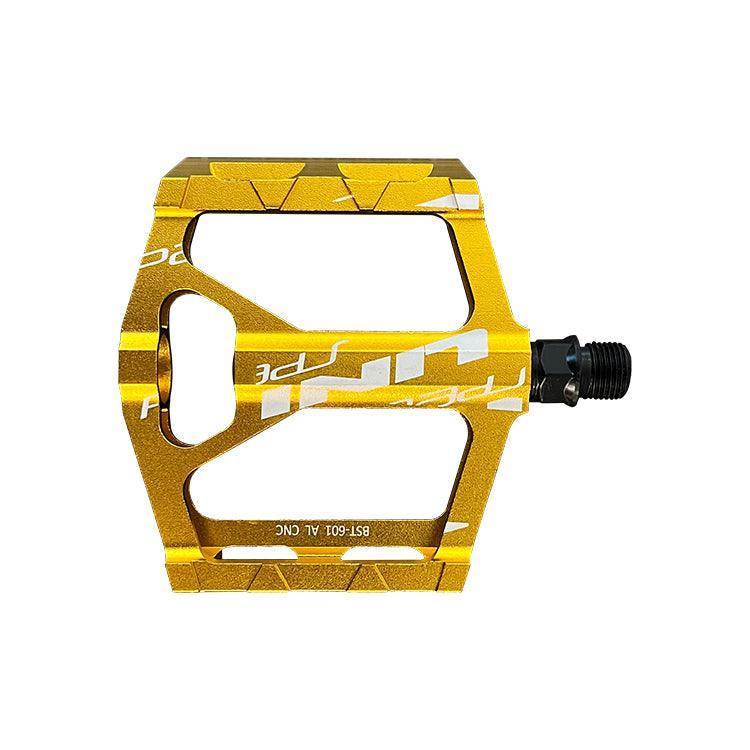 A yellow VTUVIA pedal, top view