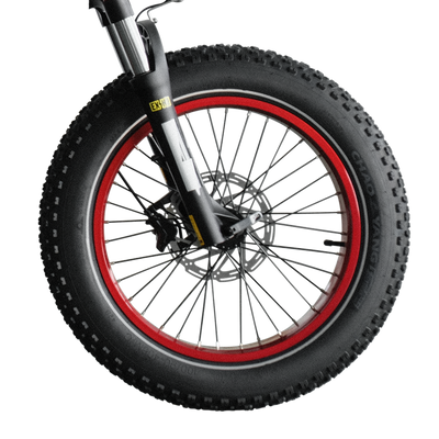 VTUVIA reflective fat tire on a red rim