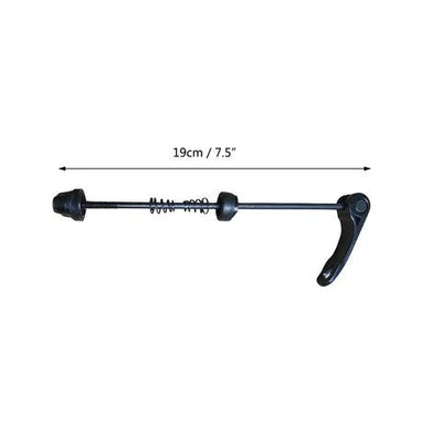 The quick release with its length drawn: 19 cm, 7.5 in