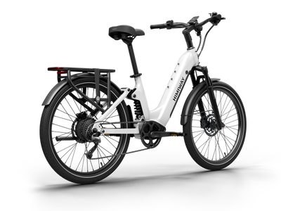 Himiway A7 Commuter eBike – White – rear three-quarter view