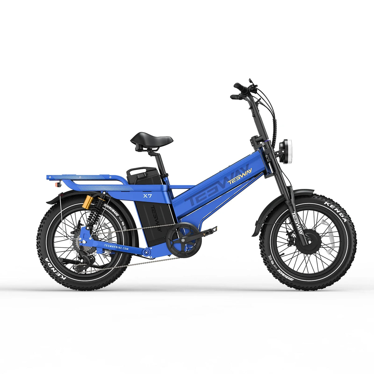 Tesway X7 AWD Dual-Motor Fat Tire Electric Bike, 3600W Peak, 52V 60Ah