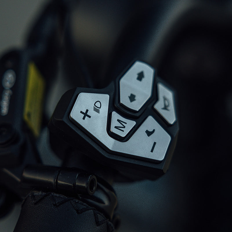 Qiolor Tiger handlebar control pad with plus, minus and mode buttons