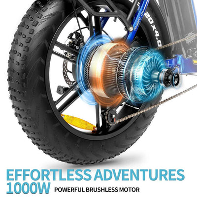 Ridstar MN20 1000W Fat Tire Folding Electric Bikes