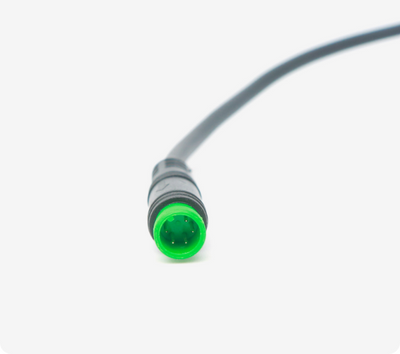 Close-up of the KD26E display's cable connector