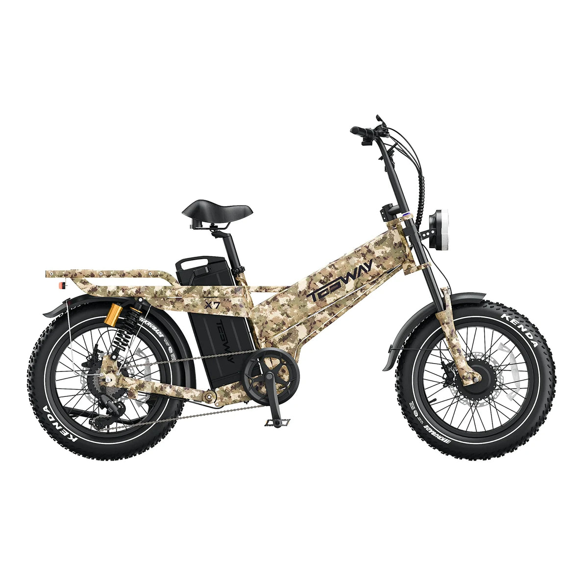 Tesway X7 AWD Dual-Motor Fat Tire Electric Bike, 3600W Peak, 52V 60Ah