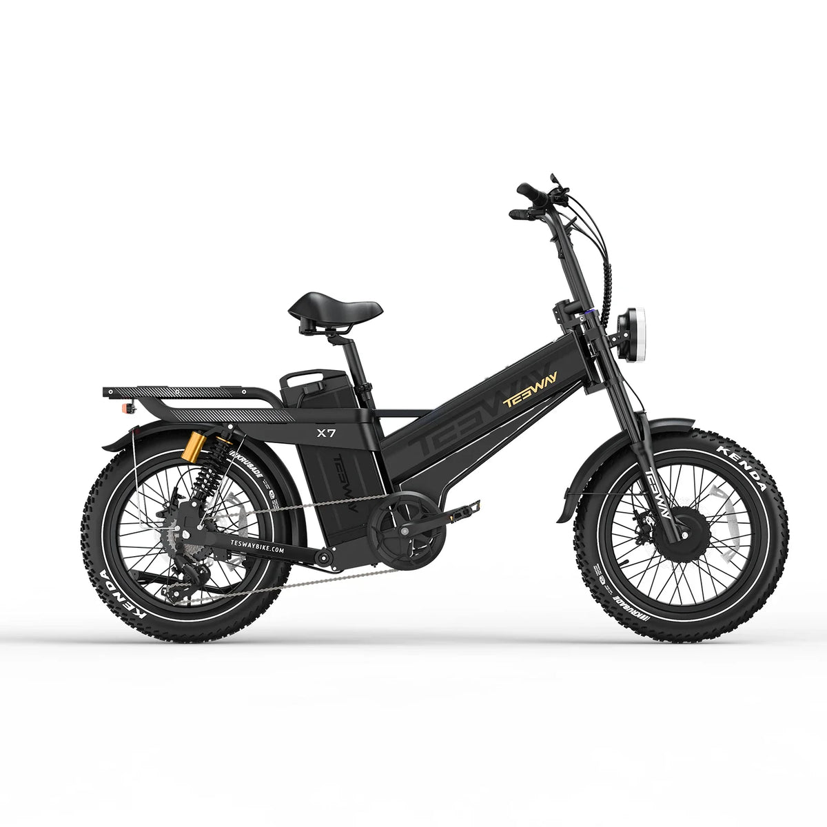 Tesway X7 AWD Dual-Motor Fat Tire Electric Bike, 3600W Peak, 52V 60Ah