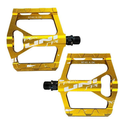 A pair of VTUVIA aluminum pedals, yellow
