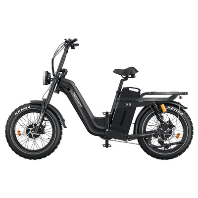 Tesway X5 AWD Step-Thru Dual-Motor Fat Tire Electric Bike, 52V 60Ah