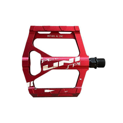 A red VTUVIA pedal, top view