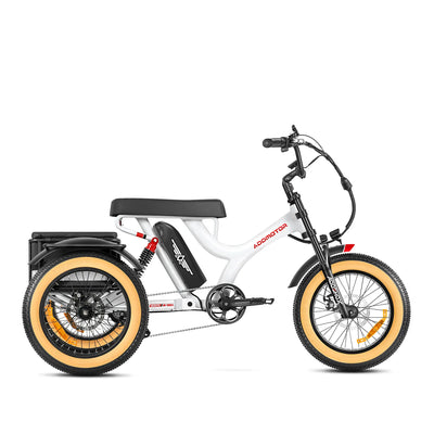 Addmotor Soletri II M-366X / Herotri II M-365X Full-Suspension eTrike — pearl white