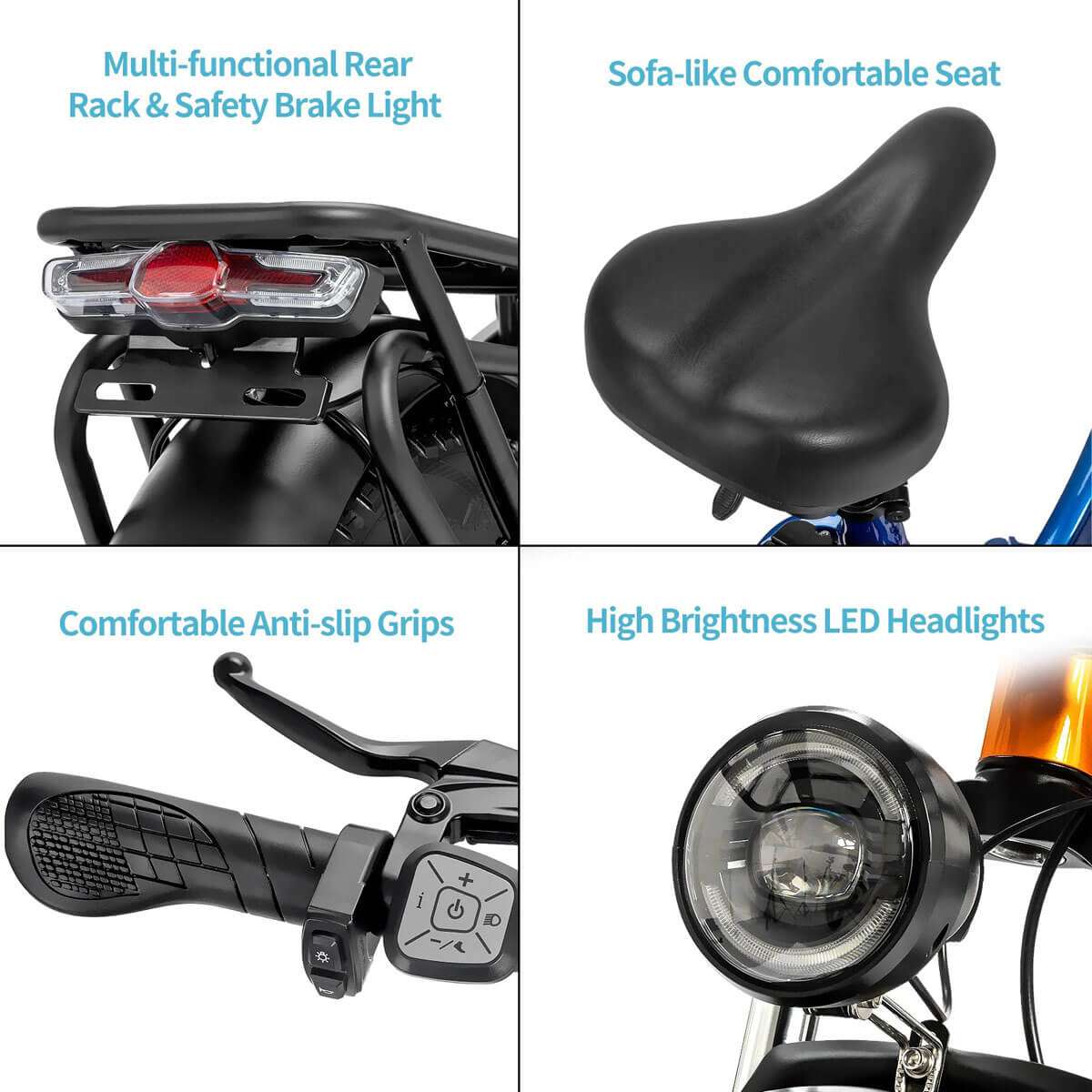 Ridstar MN20 1000W Fat Tire Folding Electric Bikes