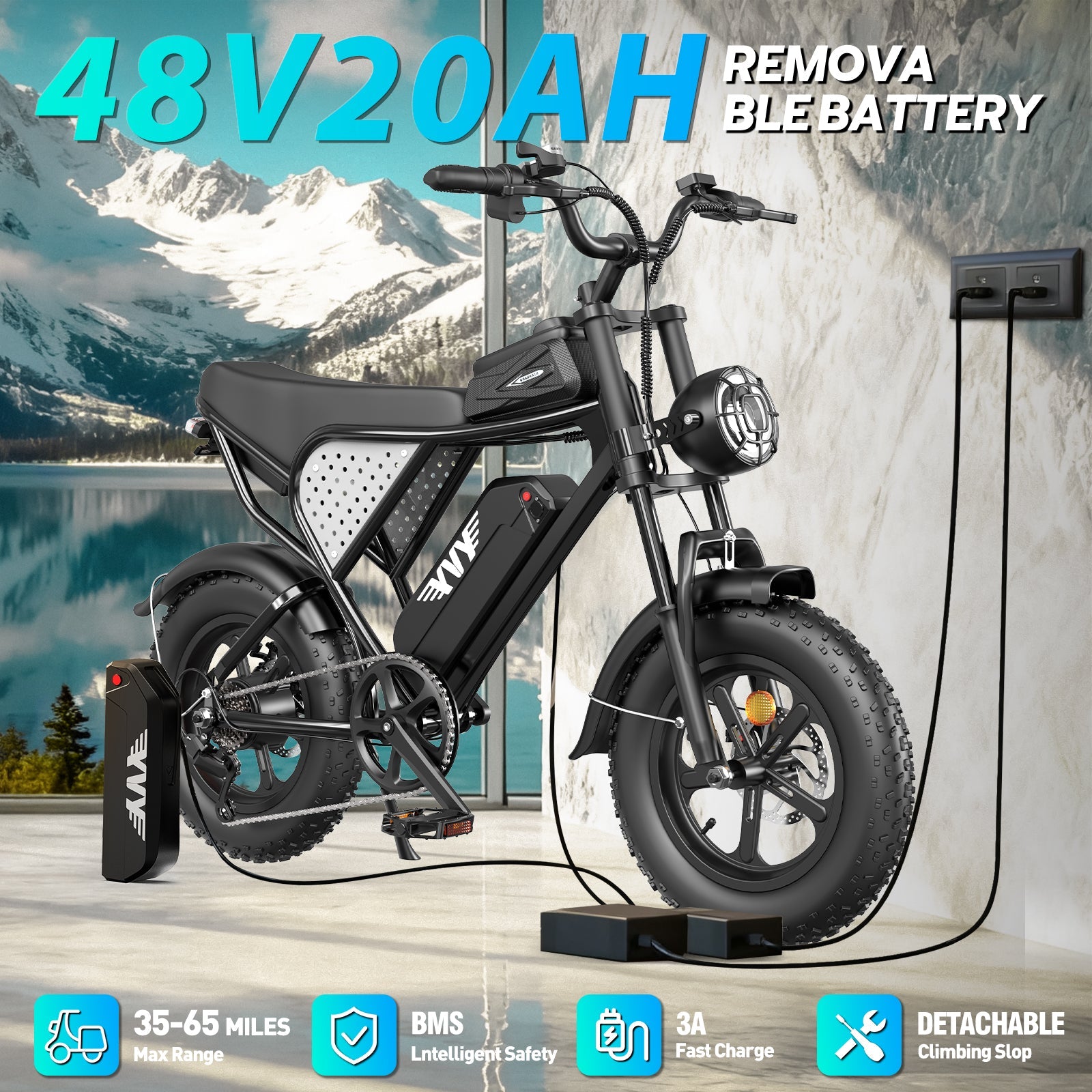 YVY K16 1500W Fat Tire Electric Bike, 16-Inch Wheels