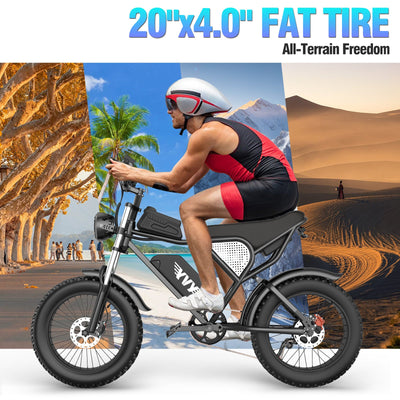 YVY K20 Fat Tire Electric Bike, 1500W Moto-Style