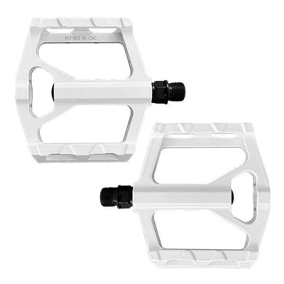 A pair of VTUVIA aluminum pedals, white