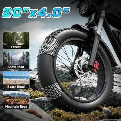 YVY K20 25Ah Fat Tire Electric Bike, Peak 2000W Full Suspension