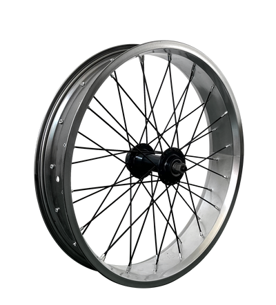 VTUVIA front wheel from the side, rim and spokes, no tire fitted