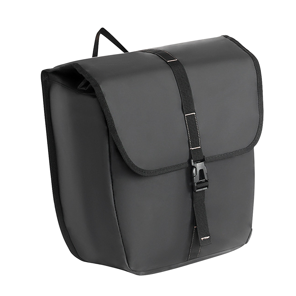 VTUVIA rear pannier bag, black, with a buckled flap