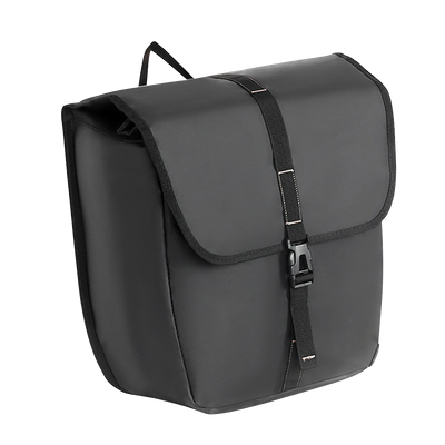 VTUVIA rear pannier bag, black, with a buckled flap