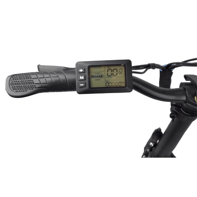 The SF20 display beside a grip on the handlebar