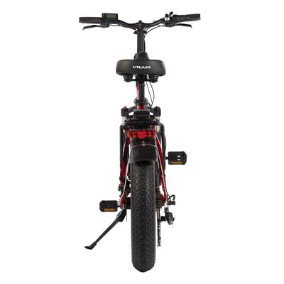 A red VTUVIA SX20 on its kickstand, from behind