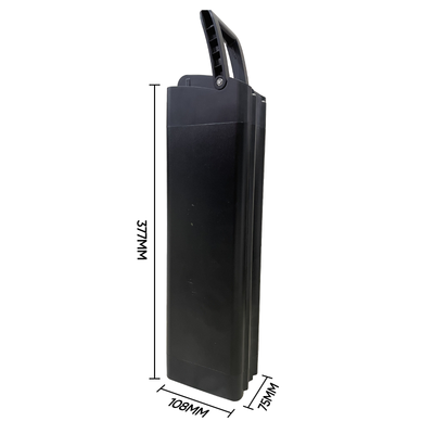 VTUVIA SF20 battery with its size drawn: 377 by 108 by 75 mm