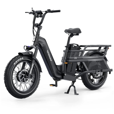 Tesway C5 AWD Longtail Cargo Electric Bike, Dual Motor, 450 lb Payload